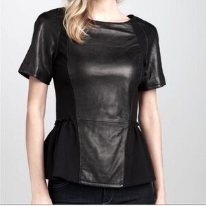 Rebecca Minkoff Lyra Leather Peplum Top 2